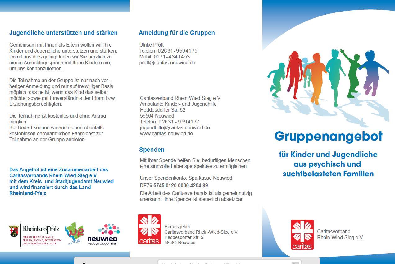 Gruppenangebot für Kinder und Jugendliche aus psychisch und suchtbelasteten Familie